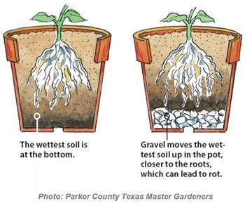 gravel in pots
