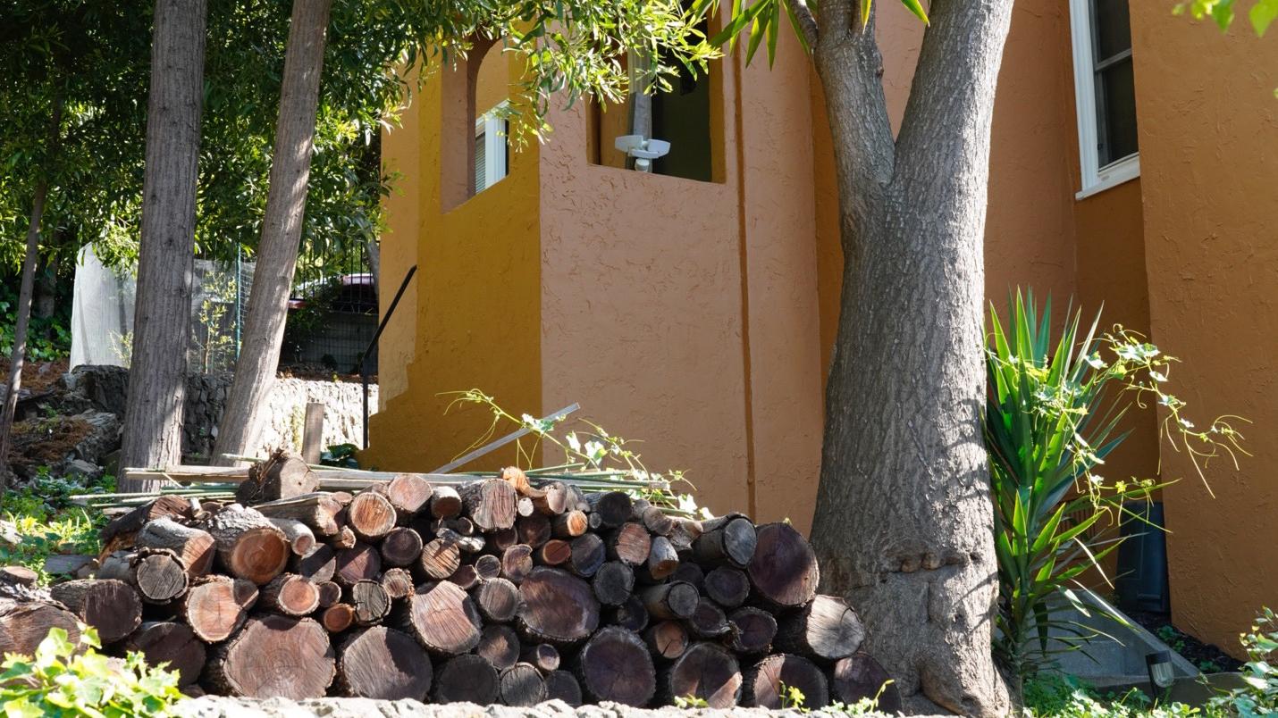 Eliminate woodpiles and other combustible material near your home and under trees. F. Mark