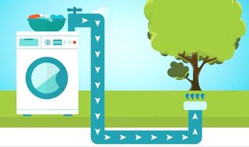 Laundry washer water can be recycled for landscape irrigation using a laundry to landscape system. Photo: Pasadena Water and Power